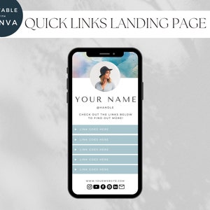 Enlace biológico de Instagram, biografías de redes sociales de la página de destino, alternativa de Linktree, página de enlaces múltiples, tarjeta de visita digital, página de enlaces rápidos de Canva