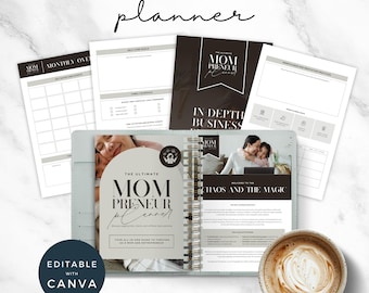 Mompreneur Planner, Working Mom Template, Canva Business Guide, Busy Mum Digital Journal, Goal Setting Printable, Instant Download, Work
