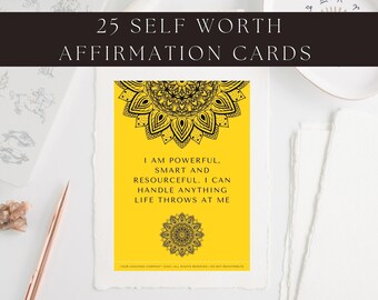 Affirmation Cards Template Canva, Affirmation Station, Printable Affirmation Cards, Printable Sunflower Gratitude Affirmation Cards