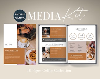 Modèle d'influenceur de kit média Canva, Modèle de kit média Canva, Kit média Canva, Kit média de créateur de contenu, Modèles de marketing d'influence