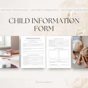 Child Information Form, Emergency Information Sheet, Editable Youth Info Printable, Babysitter Information Sheet, Emergency Contact Info