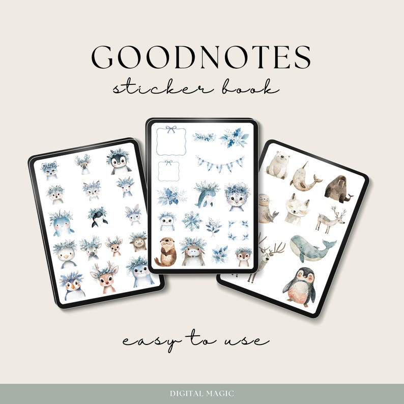 Arctic Nature Digital Planner Stickers | Digital Sticker Set ...