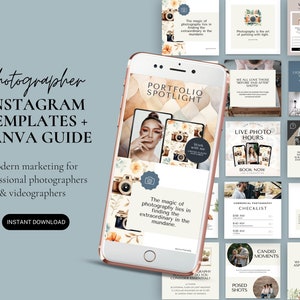 Photographer Template | Social Media Canva Template | Already Done For You | Photography Socials | Photography Instagram Template | Pastel