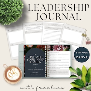 Inner Leader Journal, Personal Discovery Planner, Canva White Label Rights Template, Life and Career Coaching Lead Magnet, Affirmation Deck