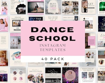 Dance Studio Templates, Dance Teacher Social Media Posts, Canva Templates For Professional Dancers, Marketing Small Business