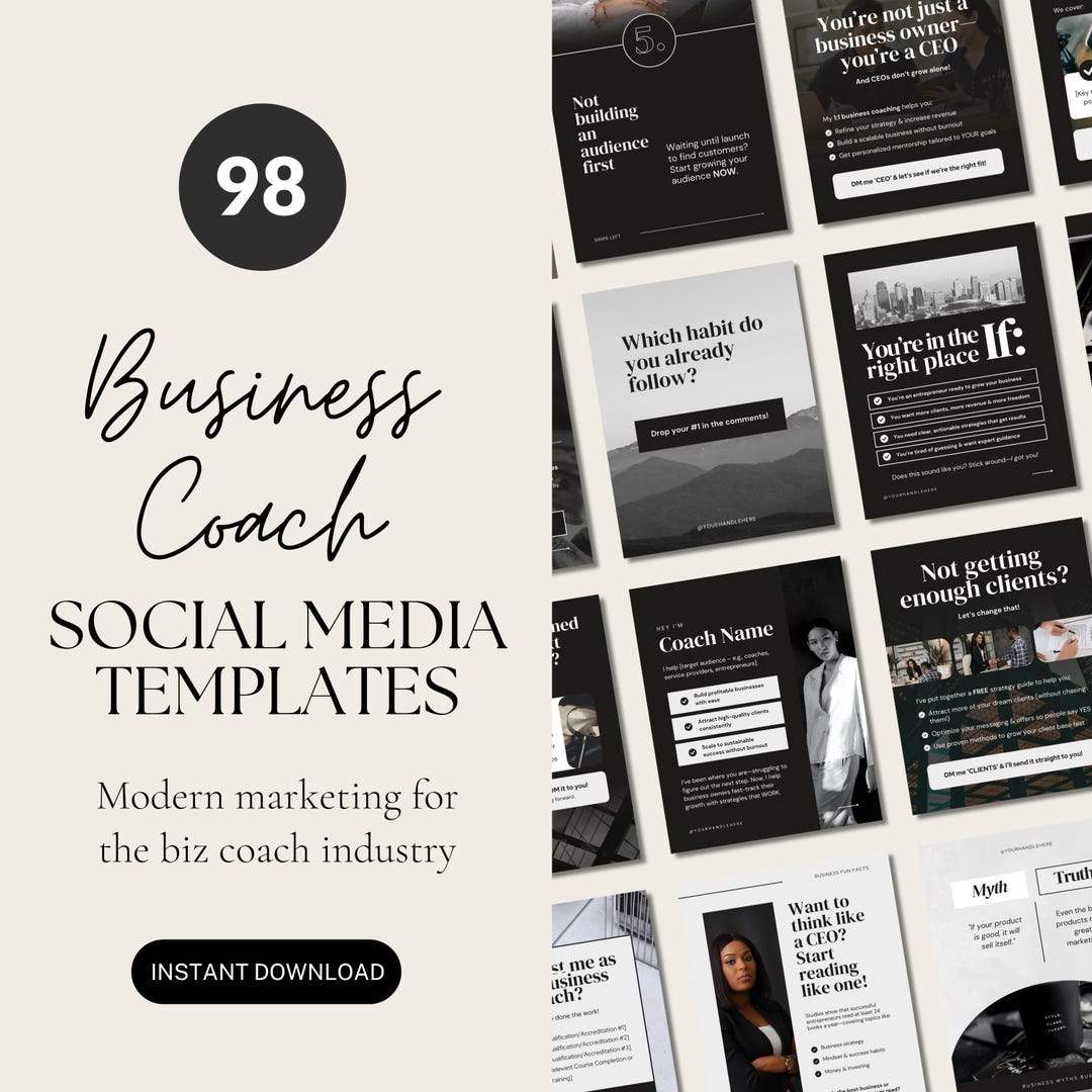 Business Coach Templates, Editable Canva Templates for Instagram ...