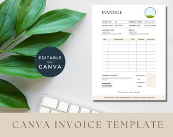 Invoice Template, Small Business Template Bundle, Modern Client Invoice, Editable Quote Template, Services Invoice, Business Invoice, Canva
