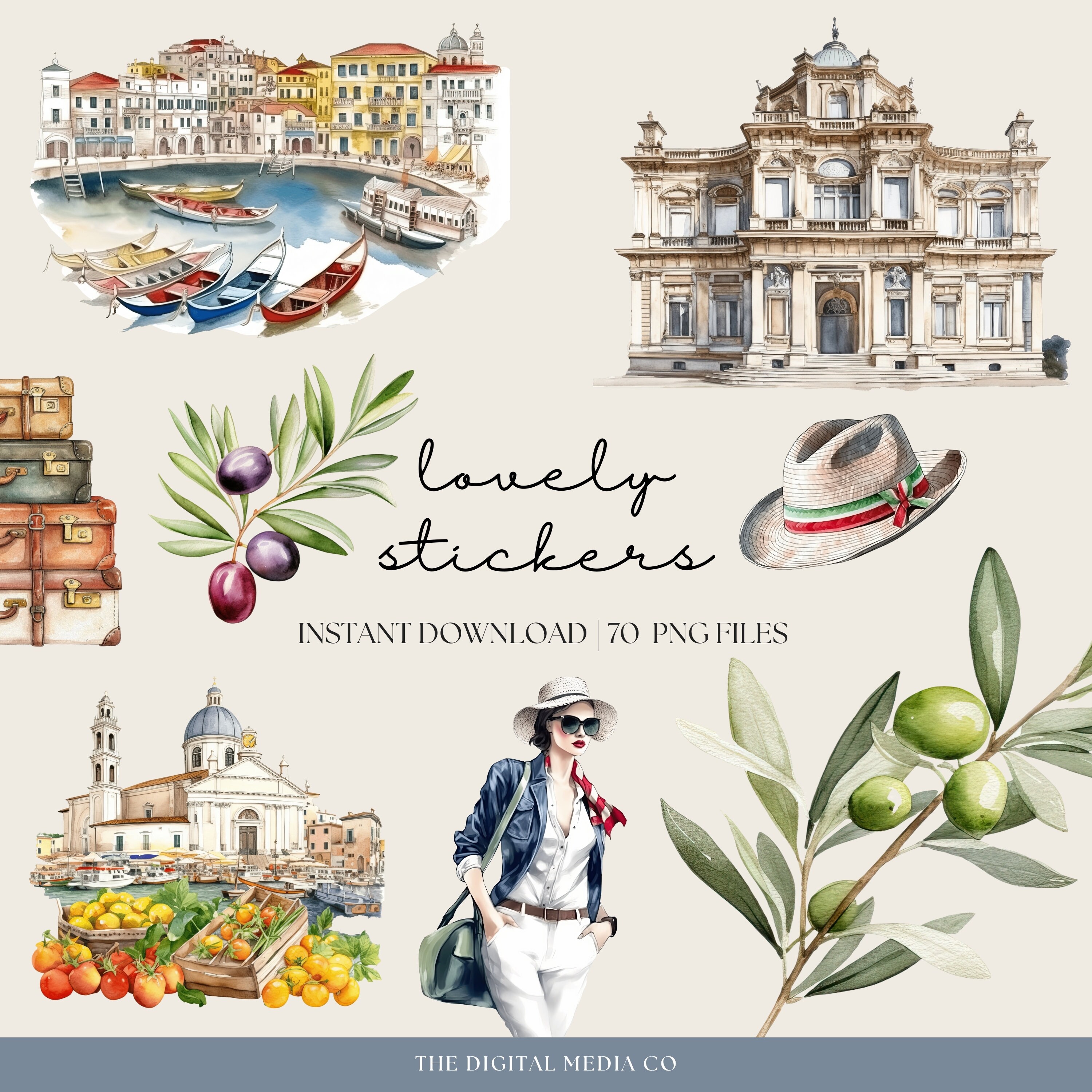 Italy Digital Planner Stickers, Goodnotes Stickers, Italian Travel ...