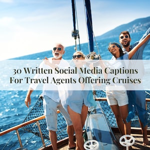Cruise Specialist Written Social Media Captions, Travel Agent Marketing, Instagram and Facebook Posts for Travel Agencies and Trip Advisors