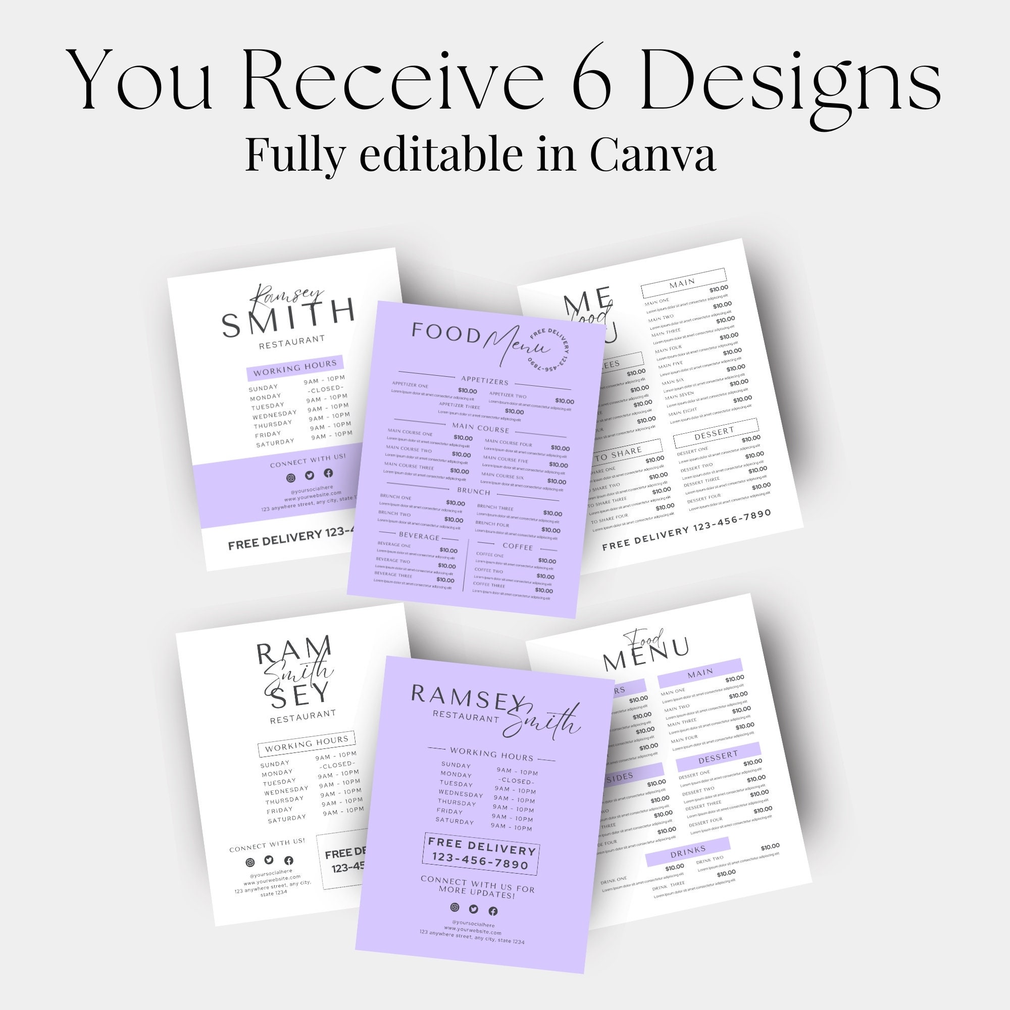Menu Collection Restaurant Menu Template | Organic Food Instant Download | Digital ...
