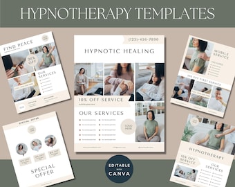 Hypnotherapie Flyer | Hypnotherapeut Bündel | Business Printable | Anpassbare Hypnotherapie Vorlage | Heilerformen