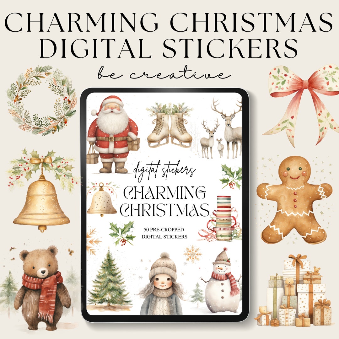 Charming Christmas Digital Planner Stickers | Digital Sticker Book ...