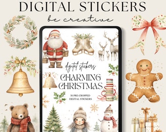 Charmante Weihnachten Digitale Planer Aufkleber | Digitales Stickeralbum | Goodnotes-Aufkleber | Festliche Aufkleber | Goodnotes Planer | Hygge-Vibes