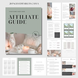Affiliate template Canva INSTANT DOWNLOAD, Canva e-book template, Opt-in freebie, Online affiliate marketing, Lifestyle Canva lead magnet