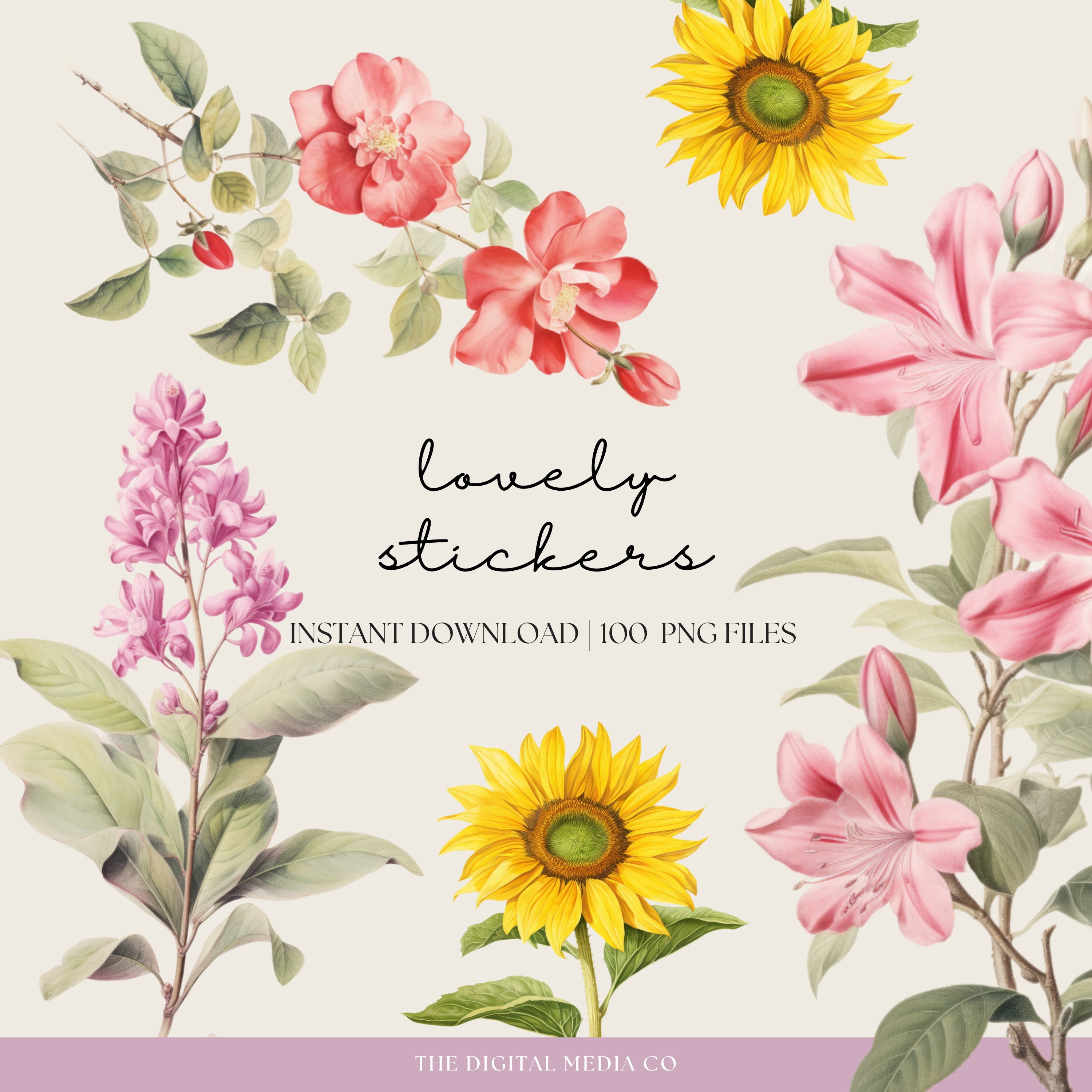 Printable Stickers | Flower Stickers | Tropical Botanics Stickers ...