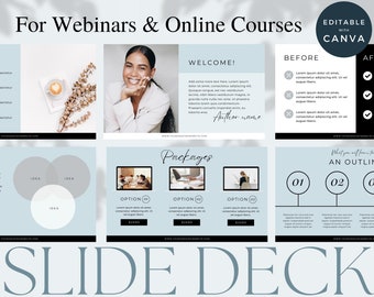 Big Slide Deck Presentation, Canva Presentation Template, Social Media Coach, Content Creator Marketing, Webinar Slides, Webinar Slide Deck