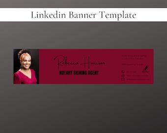 公証人署名代理人向けLinkedInバナーテンプレート、LinkedInバナーテンプレート、プロの公証人向けLinkedInバナー、公証人リソース