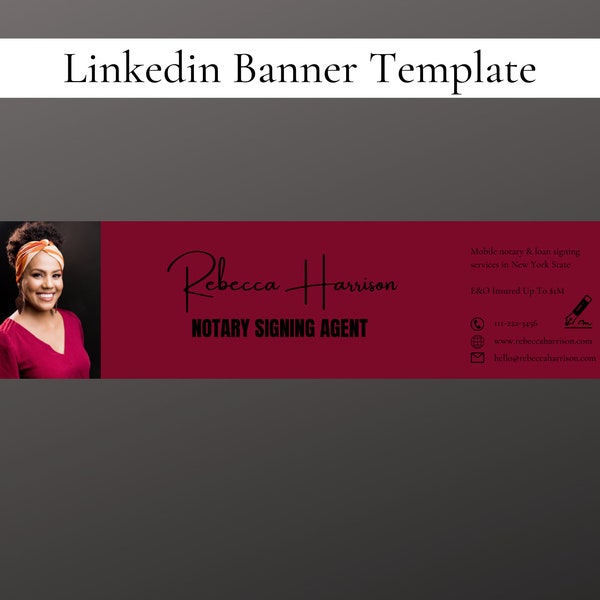 Linkedin Banner Template for Notary Signing Agents, Linkedin Banner Template, Professional Notary Linkedin Banner, Notary Resources