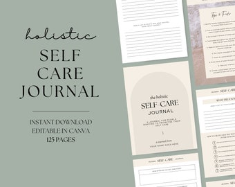 Diario de autocuidado holístico, Planificador de amor propio, Plantilla de diario de coaching de vida de Canva, Herramientas para coaching de vida, Lead Magnet de Canva, Libro de amor propio