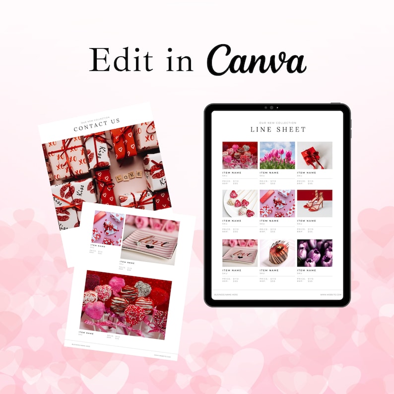 Valentines Day Catalogue Template INSTANT DOWNLOAD Wholesale Etsy