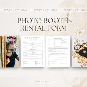 Photo Booth Rental Form, Photobooth Rental Contract Template, Editable Canva Photography Agreement Form, Instant Download, Photographer