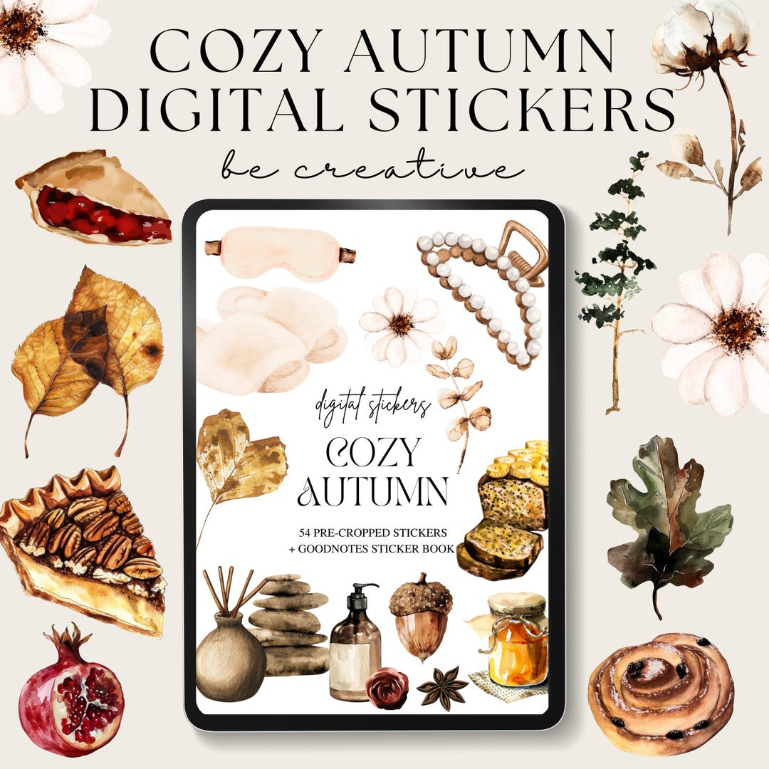 Cozy Fall Digital Planner Stickers, Autumn Seasonal Stickers ...
