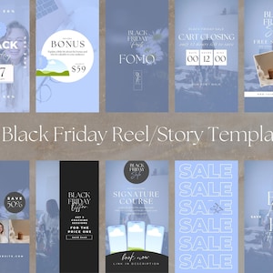 Black Friday Canva Templates, Black Friday Reel and Story Canva Templates, Black Friday Canva, Black Friday Instagram, Cyber Monday Promo