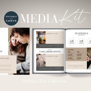 Media Kit Influencer Template Canva, Media Kit Canva Template, Media Kit Canva, Content Creator Media Kit, Influencer Marketing Templates