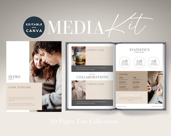 Modèle de kit média d'influence Canva, Modèle de kit média Canva, Kit média Canva, Kit média de créateur de contenu, Modèles de marketing d'influence