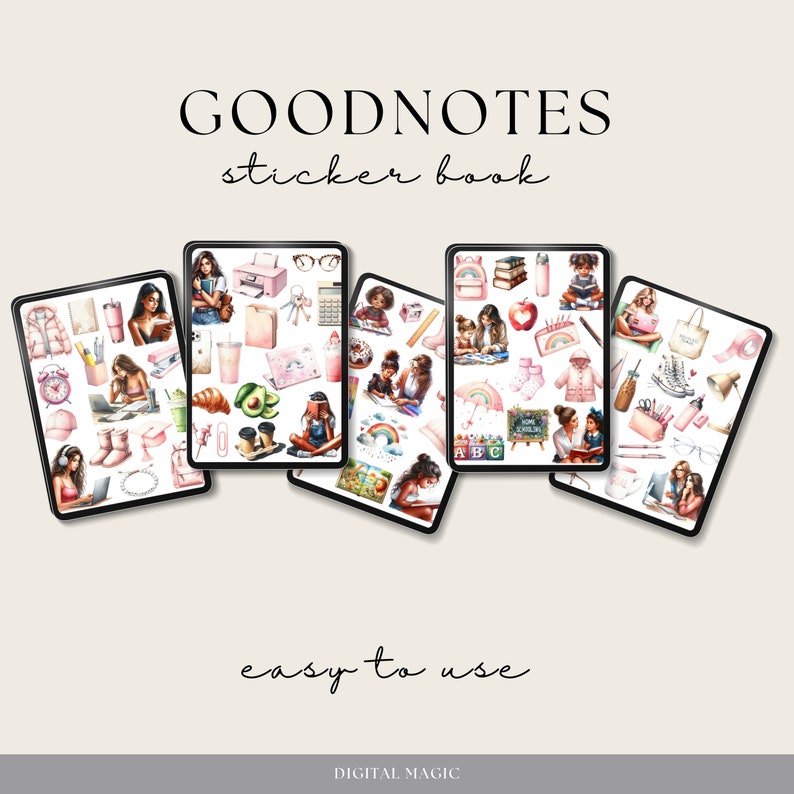 Back to School Digital Planner Stickers, Educational Goodnotes Stickers ...