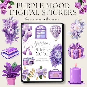 Purple Digital Planner Stickers, Lilac Sticker Book, Goodnotes Every ...