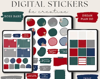 Weihnachten Digitale Planer Aufkleber | Digitales Stickeralbum | Goodnotes-Aufkleber | Festliche Aufkleber | Goodnotes Planer | Ipad Weihnachten