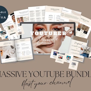 YouTube Branding Kit, Youtube bundle, Editable Youtube Canva Bundle, Youtube Thumbnail Canva Template, Youtube Marketing, Youtube Template