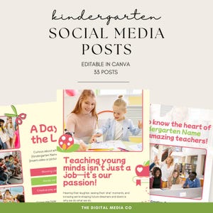 Kindergarten Social Media Posts, Education Social Media Post, Canva Templates For Schools, Daycare Marketing, Instagram for Teachers
