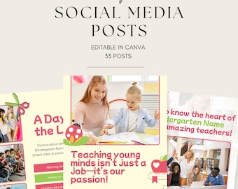 Kindergarten Social Media Posts, Education Social Media Post, Canva Templates For Schools, Daycare Marketing, Instagram for Teachers