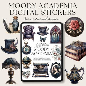 Dark Academia Digital Planner Stickers, Goodnotes Celestial Stickers, Png Witchy Woo Planner Stickers,  Fantasy Stickers, Mystic Decos