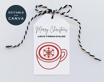 Canva Template Christmas Gift Tag, Christmas Gift Tag Template, Printable Gift Tags Christmas Canvas, Christmas Gift Tags Editable