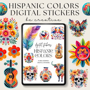 Hispanic Digital Planner Stickers | Digital Sticker Set | Goodnotes Stickers | Spanish Culture Stickers | Goodnotes Planning | Ipad PNG File