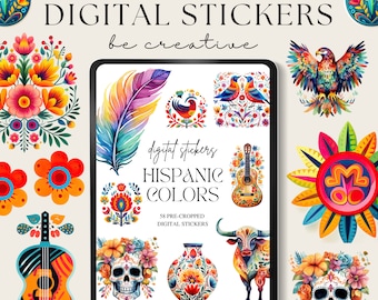 Hispanic Digital Planner Stickers | Digital Sticker Set | Goodnotes Stickers | Spanish Culture Stickers | Goodnotes Planning | Ipad PNG File