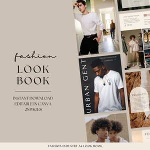 Plantilla de lookbook de moda, plantilla de revista Canva, plantilla de catálogo de moda, folleto de producto, Canva editable, plantilla de lookbook en formato electrónico