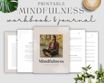 Printable Mindfulness Workbook & Journal | Mental Wellness PDF | Self-Care and Reflection Journal | Instant Download