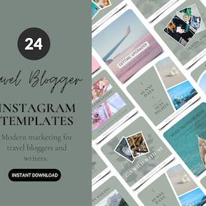 Travel Blogger Canva Templates, Travel Writer Posts for Healers, IG presets for Travel Bloggers, Canva Posts for Travel Writers