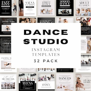 Dance Studio Templates, Dancing Teacher Social Media Posts, Canva Templates For Professional Dancers, Marketing Small Performance Business