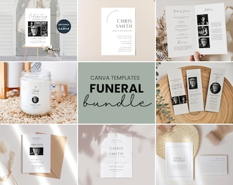 In liebevoller Erinnerung Beerdigung Bündel, minimalistische Feier der Lebenszeichen, Gedenk-Printables, Beerdigung Dekor, Obituary Signage, Trauerndes Set