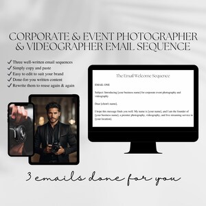 Welcome Email Sequence For Photographers and Videographers, Done-for-you Templates for Photography and Video Studios, Company Content