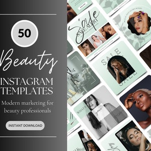 Canva Beauty Templates, Instagram For Skincare | Beauty Posts | Esthetician Instagram Feed Templates | Aesthetic Social Media, MUA Marketing