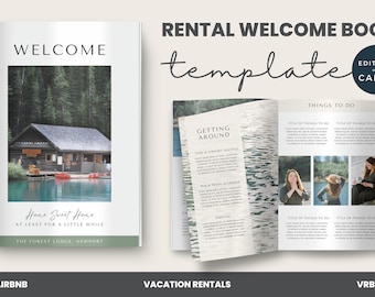 Airbnb Welcome Book Template Canva | House Host Manual Guidebook Template | Real Estate Canva Template | Vacation Rental Template