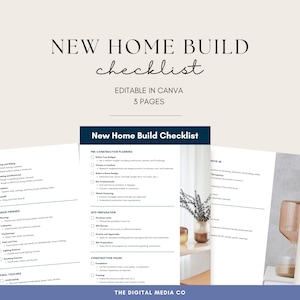 Peut inclure: Une liste de contrôle pour la construction d'une nouvelle maison. La liste de contrôle est divisée en trois sections : planification pré-construction, préparation du site et phase de construction. La liste de contrôle comprend des éléments tels que l'établissement d'un budget, le choix d'un emplacement, l'embauche de professionnels, l'achat de terrains, la préparation du site et la réalisation d'inspections.