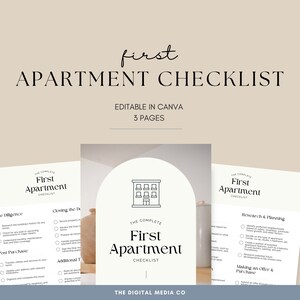 Moving Day List, Printable First Apartment Check List, Digital Canva New Home Sheet, Young Adult To-do Printable, Leaving The Nest Gift
