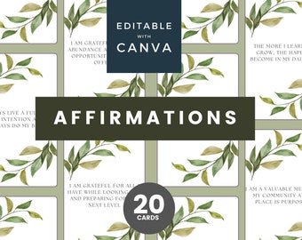 Affirmation Cards Template Canva, Affirmation Station, Printable Affirmation Cards, Affirmation Cards Printable, Affirmation Cards For Adult